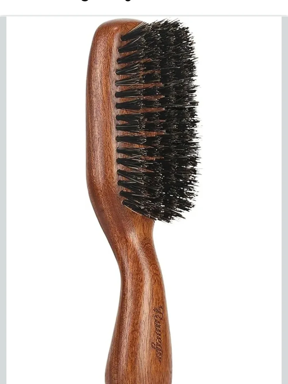 Mens Round Wooden Boar Bristle Hair and Beard Grooming Brush - New in Box